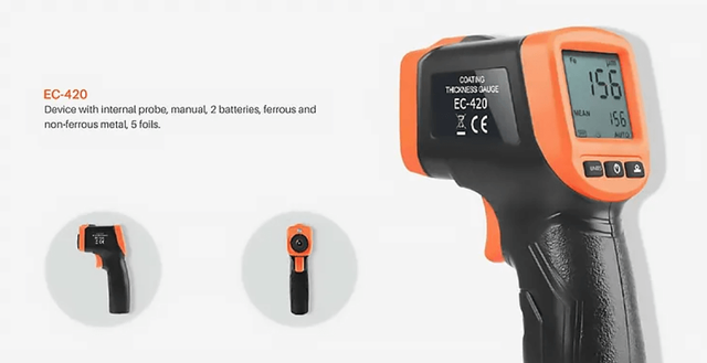 EC-420 - Portable Car Paint Thickness Tester Gun, Non-Destructive Meter Coating Thickness Gauge